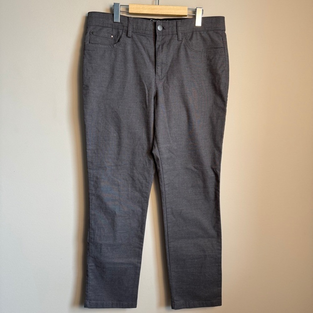 Calvin Klein Slim Fit Infinite Flex Waist Chino Pants Gray 34x30 Mens Business